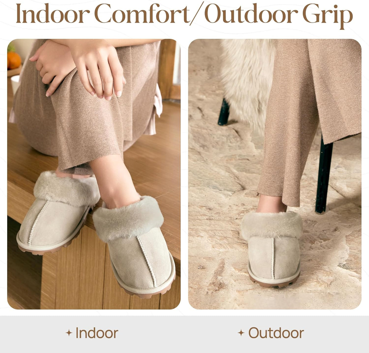 Women's 100% Authentic Australian Sheepskin Scuff Slippers