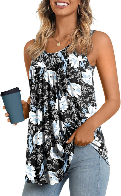 Women'S Tank Tops 2026 Summer Tunics Casual Sleeveless Shirts Ladies Loose Fit Blouses S-4XL