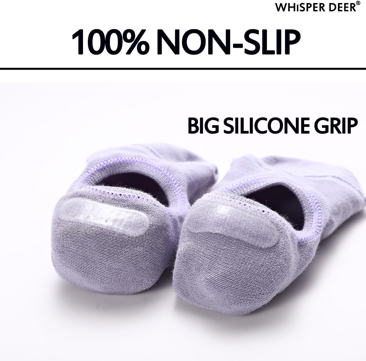 No Show Liner Socks Women - (Size 4-7/7-10/10-13) Low Cut Invisible Cotton Sneaker Socks with Non Slip Grips