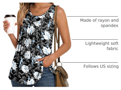 Women'S Tank Tops 2026 Summer Tunics Casual Sleeveless Shirts Ladies Loose Fit Blouses S-4XL