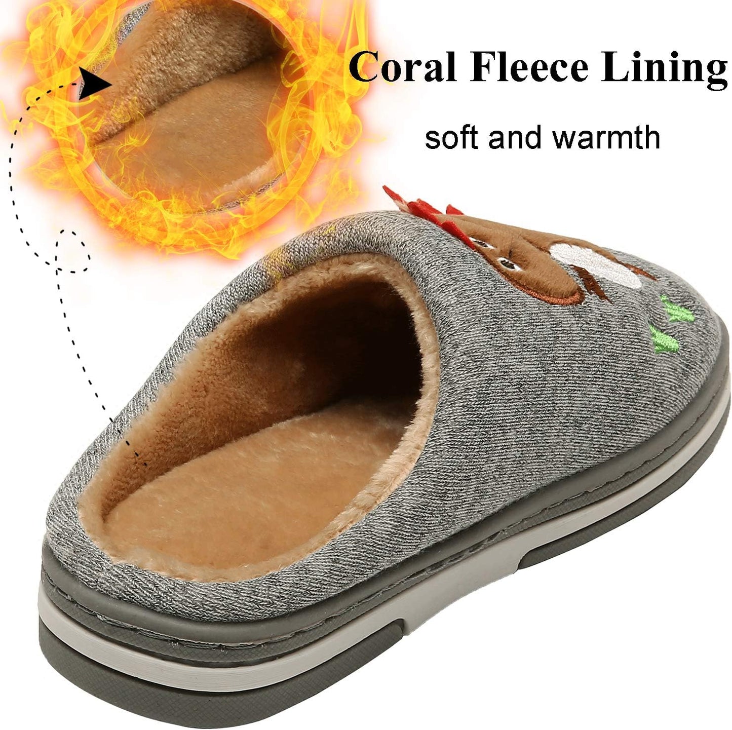 Children's Cozy Plush Dinosaur House Slippers - Non-Slip Cotton Indoor Shoes for Winter