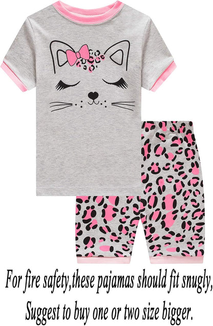 Little Girls Cotton Short Pajamas Summer Kids Clothes Toddler Toddler Pjs Sets