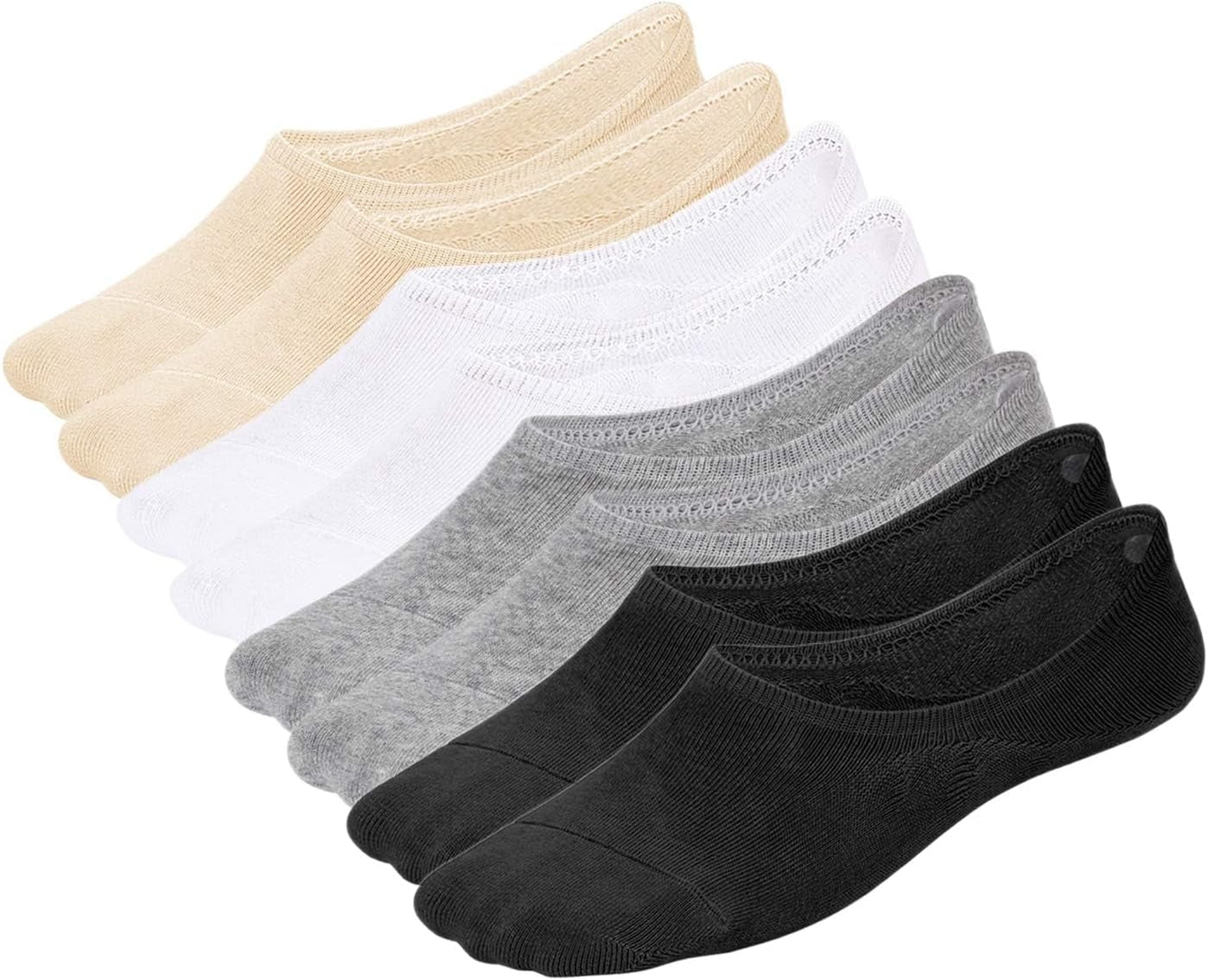 No Show Liner Socks Women - (Size 4-7/7-10/10-13) Low Cut Invisible Cotton Sneaker Socks with Non Slip Grips