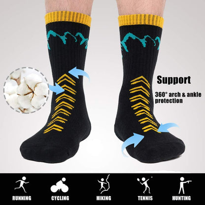 Men'S Hiking Socks Moisture Wicking Cushioned Crew Boot Socks