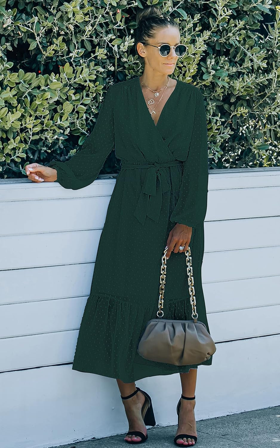 Women’S Dress Summer Boho Floral Printed Tiered V Neck Ruffle Short Sleeves Belted Midi Maxi Dresses