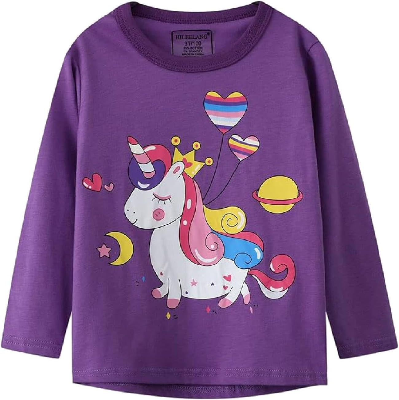 Girl Long Sleeve Shirts Christams Tops Tees Cotton Casual Stripe Crewneck Graphic Jersey Tunic T-Shirts 3 Packs Sets