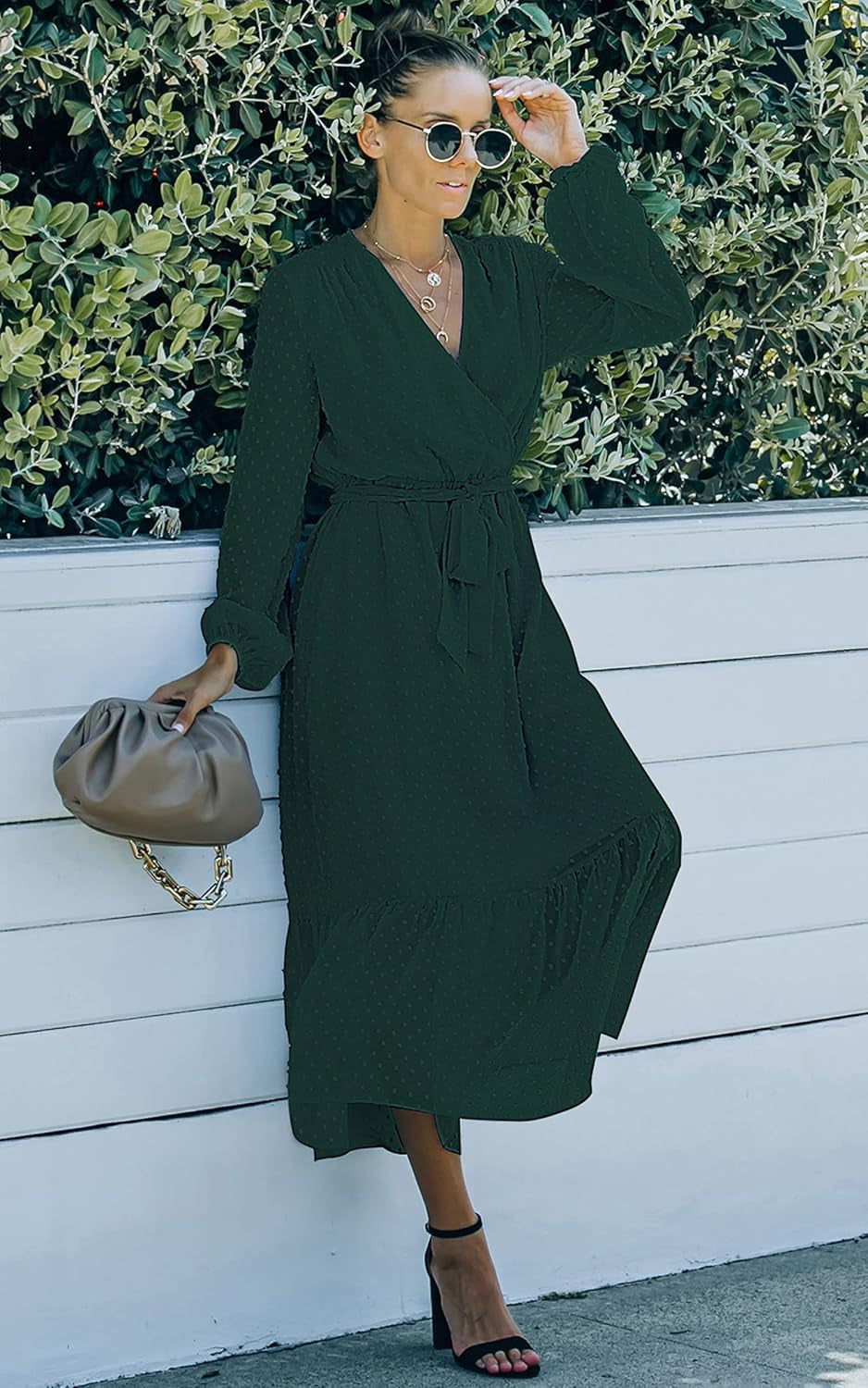 Women’S Dress Summer Boho Floral Printed Tiered V Neck Ruffle Short Sleeves Belted Midi Maxi Dresses