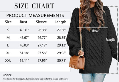 Oversized Sweaters for Women Cable Knit Chunky Pullover Sweater