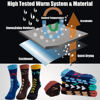 Men'S Hiking Socks Moisture Wicking Cushioned Crew Boot Socks