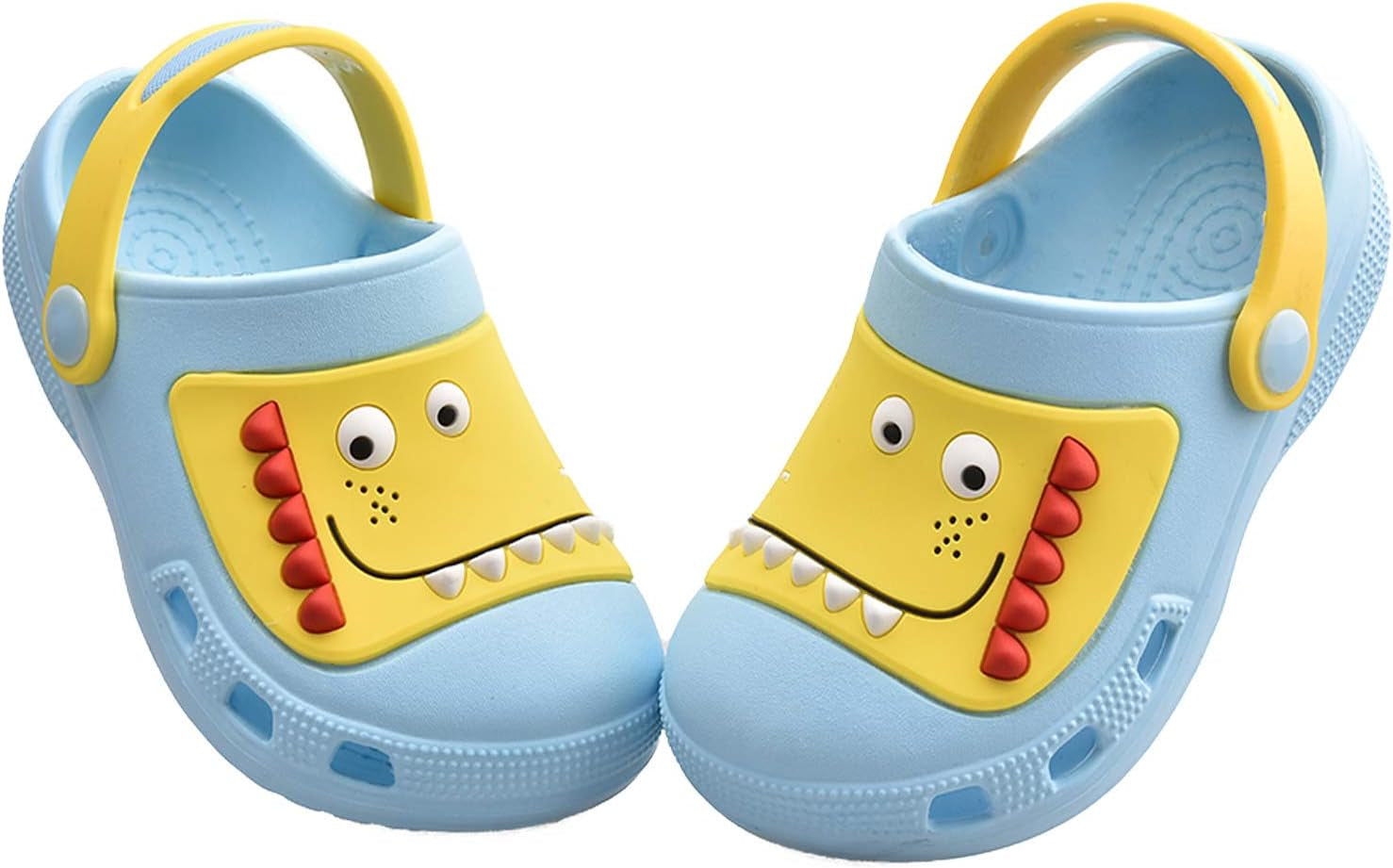 Children's Lightweight Dinosaur Clogs and Slippers for Boys and Girls - Blue Beach and Pool Sandals