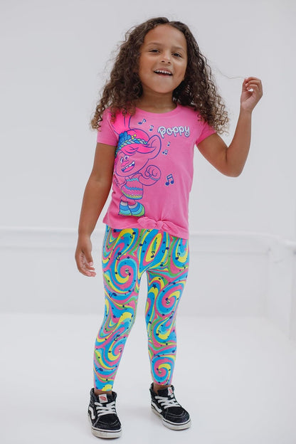 Dreamworks Trolls Poppy Pullover Fleece T-Shirt and Leggings Outfit Set Infant to Little Kid