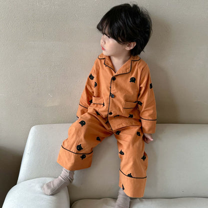 Cartoon Bear Kids Pajama Sets Children'S Clothing Cotton Pajama Set for Boys Girls Spring Autumn Home Clothing Two-Piece Set