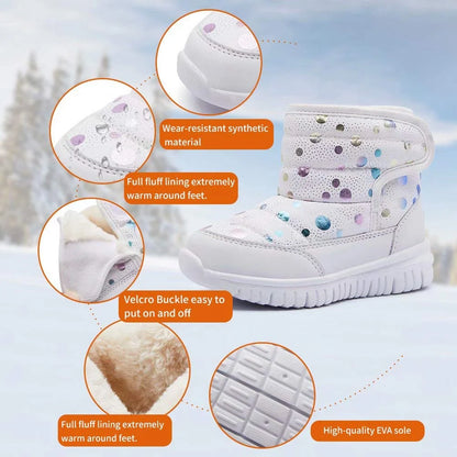 GUBARUN Boys Girls Toddler Snow Boots Waterproof Slip Resistant Outdoor Kids Winter Shoes