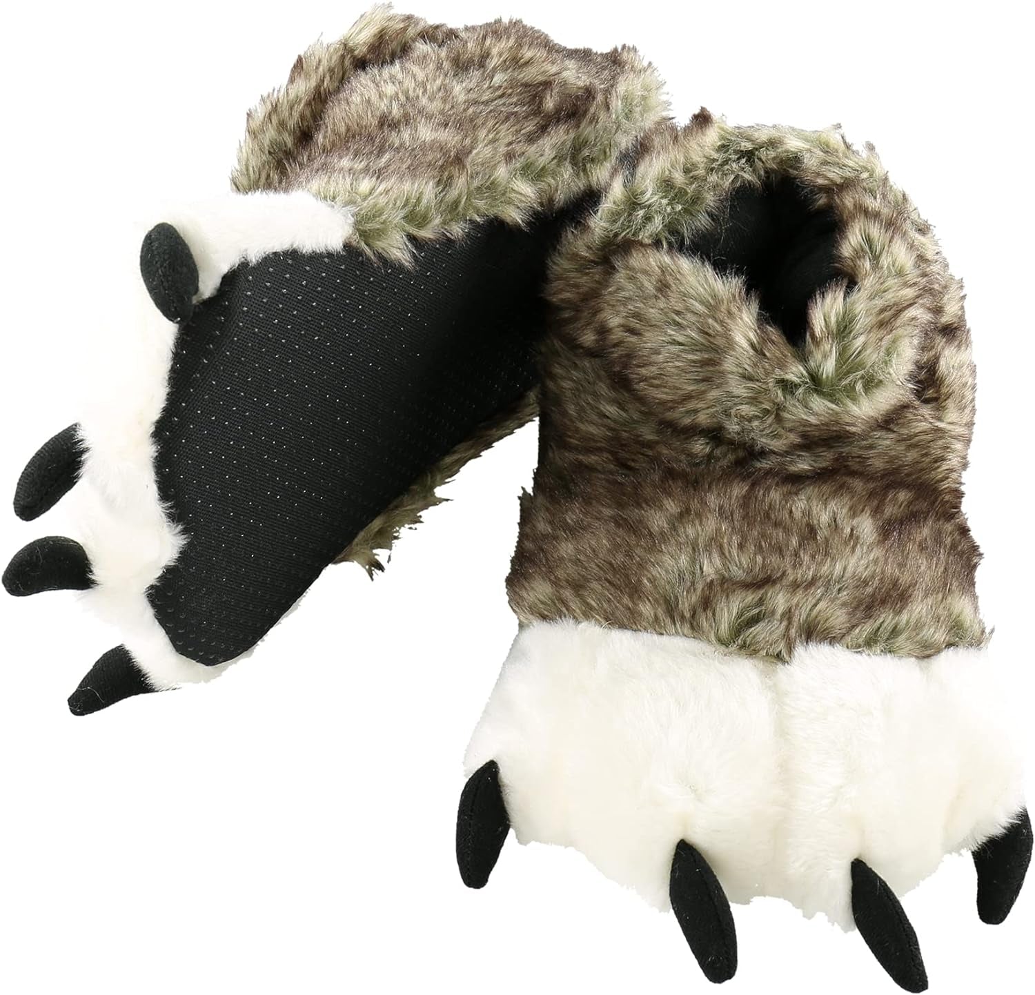 Cozy Furry Animal Paw Slippers for Children and Adults