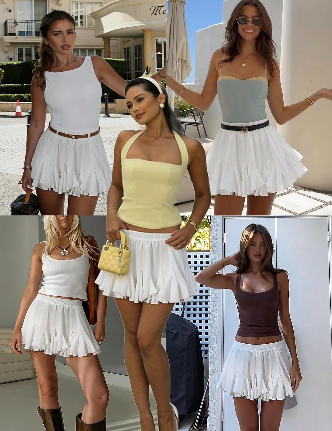 Women'S Pleated Mini Skirt Ruffle Flowy Tennis Skirt Rave Outfit