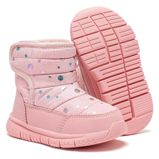 Boys Girls Toddler Snow Boots Waterproof Slip Resistant Outdoor Kids Winter Shoes