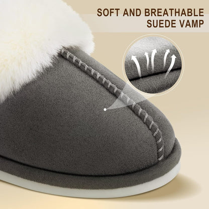 Women's Memory Foam Slippers with Non-Slip Sole for Indoor and Outdoor Use