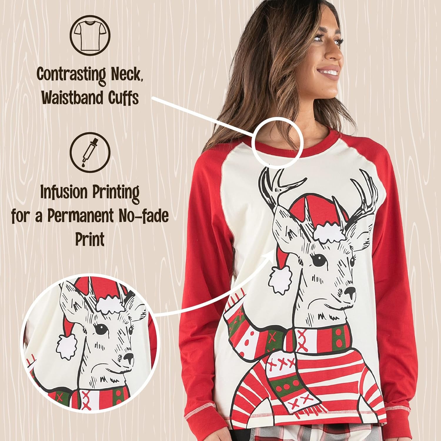 Pajamas for Women, Cute PJ Pants and Long Sleeve Top Separates