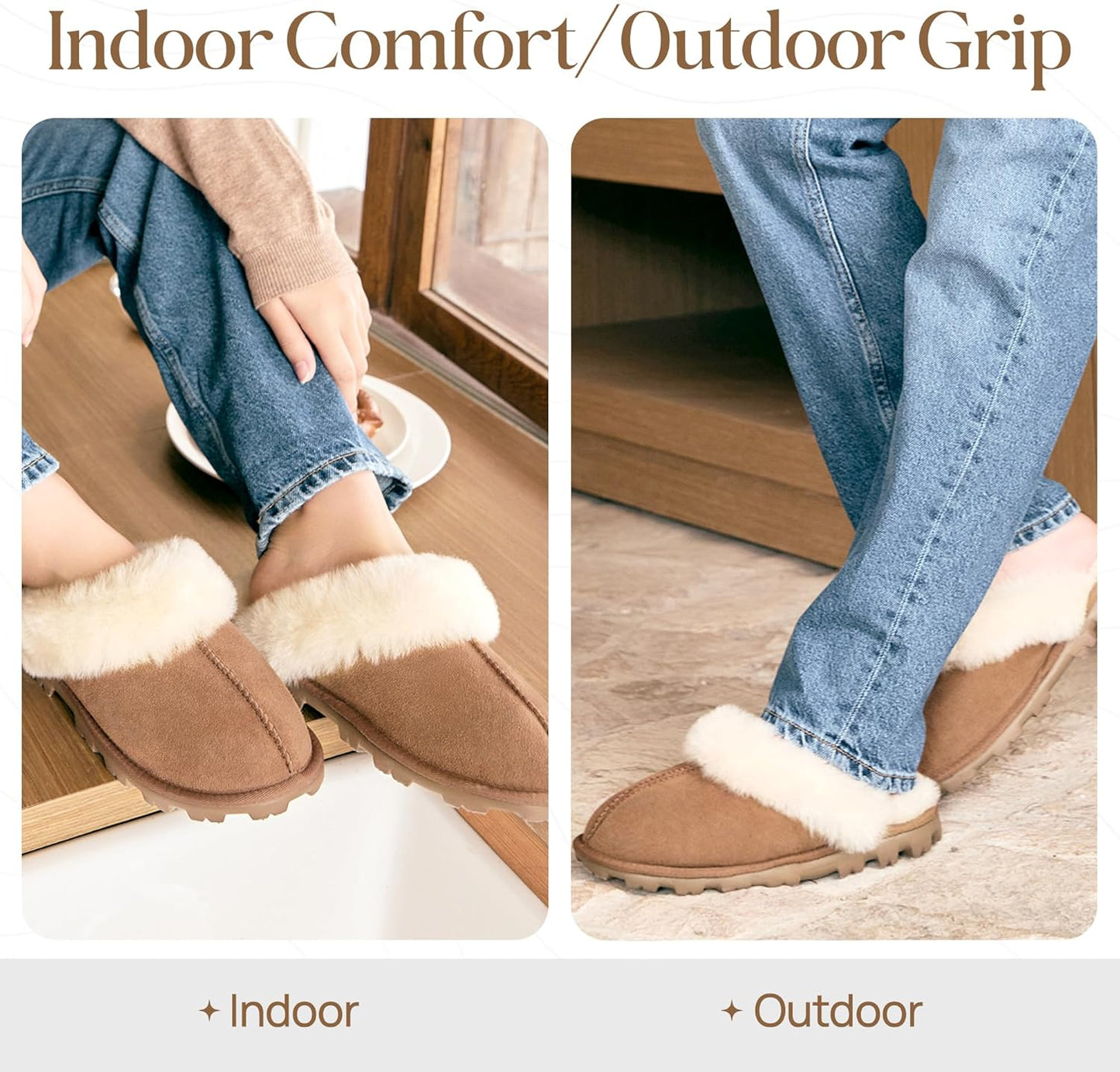 Women'S 100% Genuine Australian Sheepskin Scuff Slippers