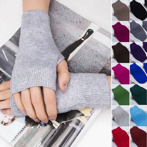 1 Pair Winter Gloves Female Fingerless Gloves without Fingers Women Cashmere Warm Winter Gloves Hand Wrist Warmer Mittens