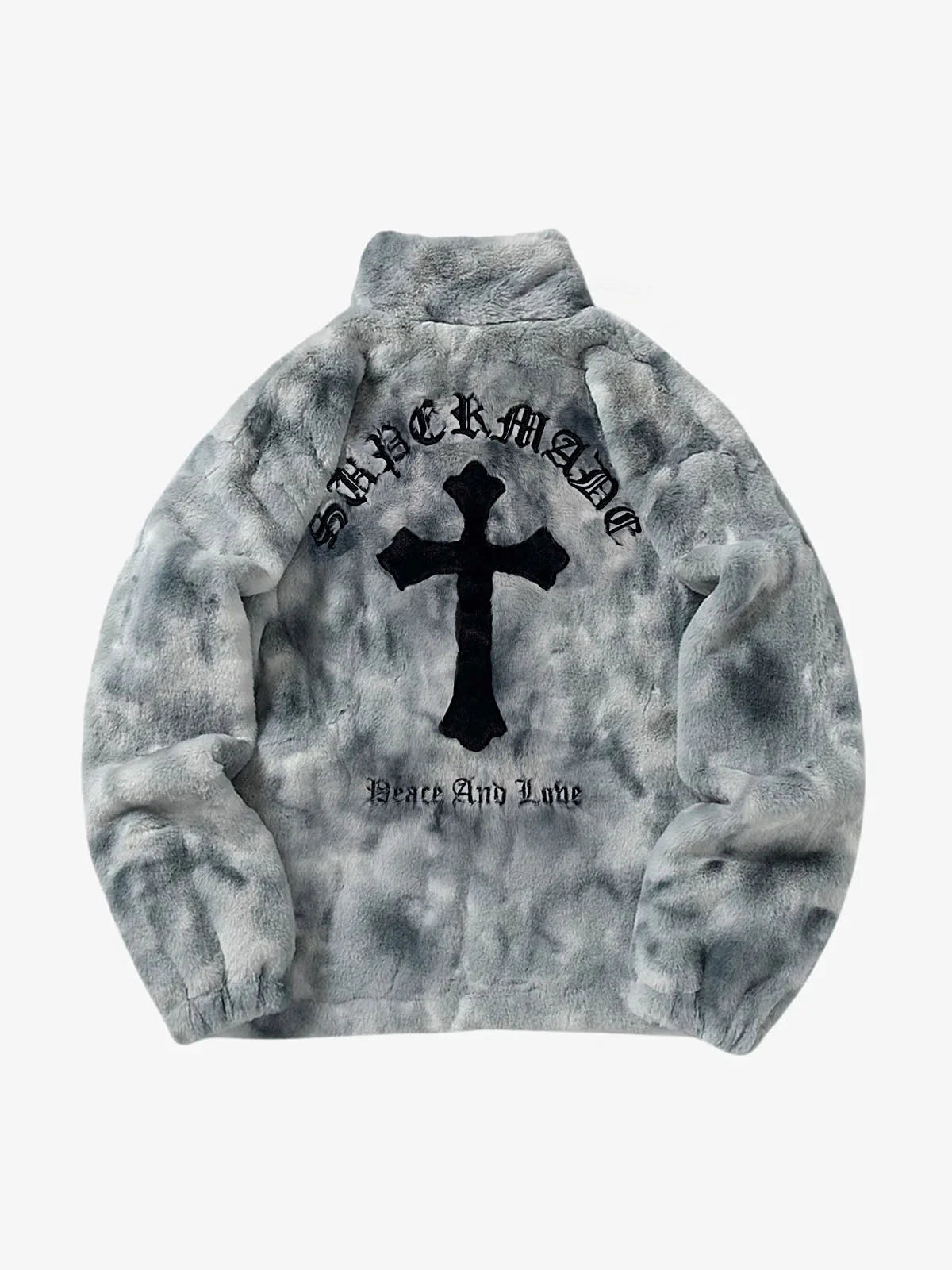 Heavy-Duty Faux Lambswool Tie-Dye Urban Jacket - 1558