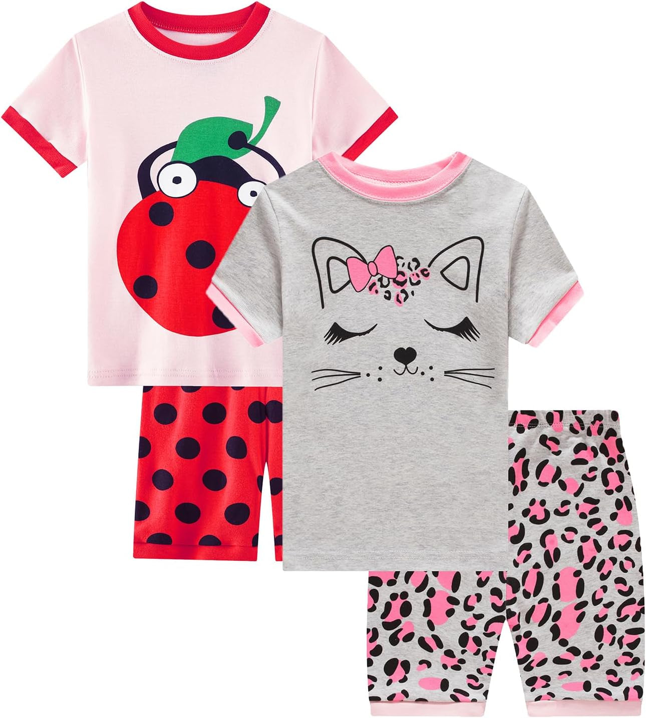 Little Girls Cotton Short Pajamas Summer Kids Clothes Toddler Toddler Pjs Sets