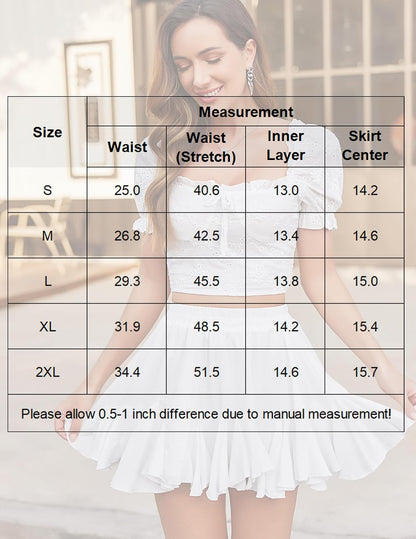 Women'S Pleated Mini Skirt Ruffle Flowy Tennis Skirt Rave Outfit