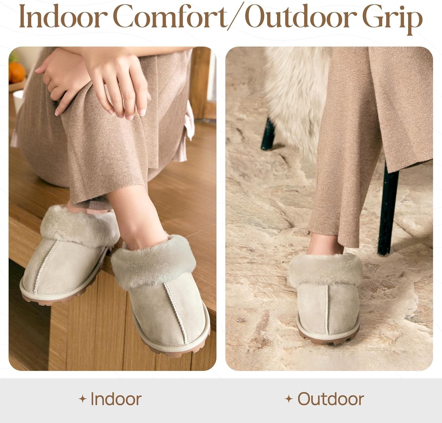 Women's 100% Authentic Australian Sheepskin Scuff Slippers