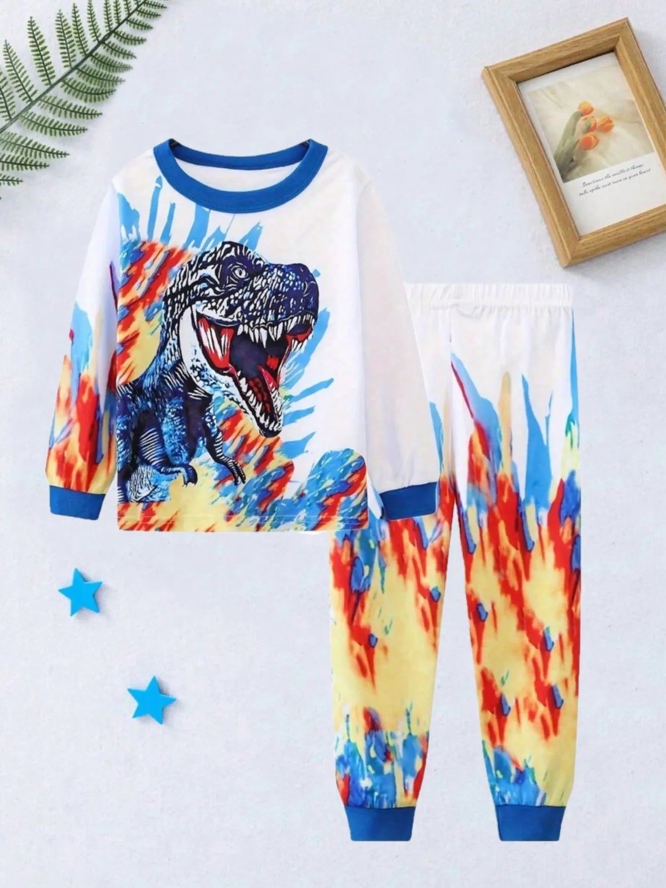 Girls Unicorn Cartoon Long Sleeve Pajamas Two Piece Set