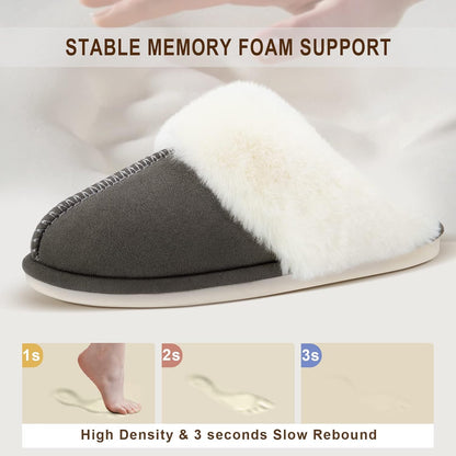 Women's Memory Foam Slippers with Non-Slip Sole for Indoor and Outdoor Use