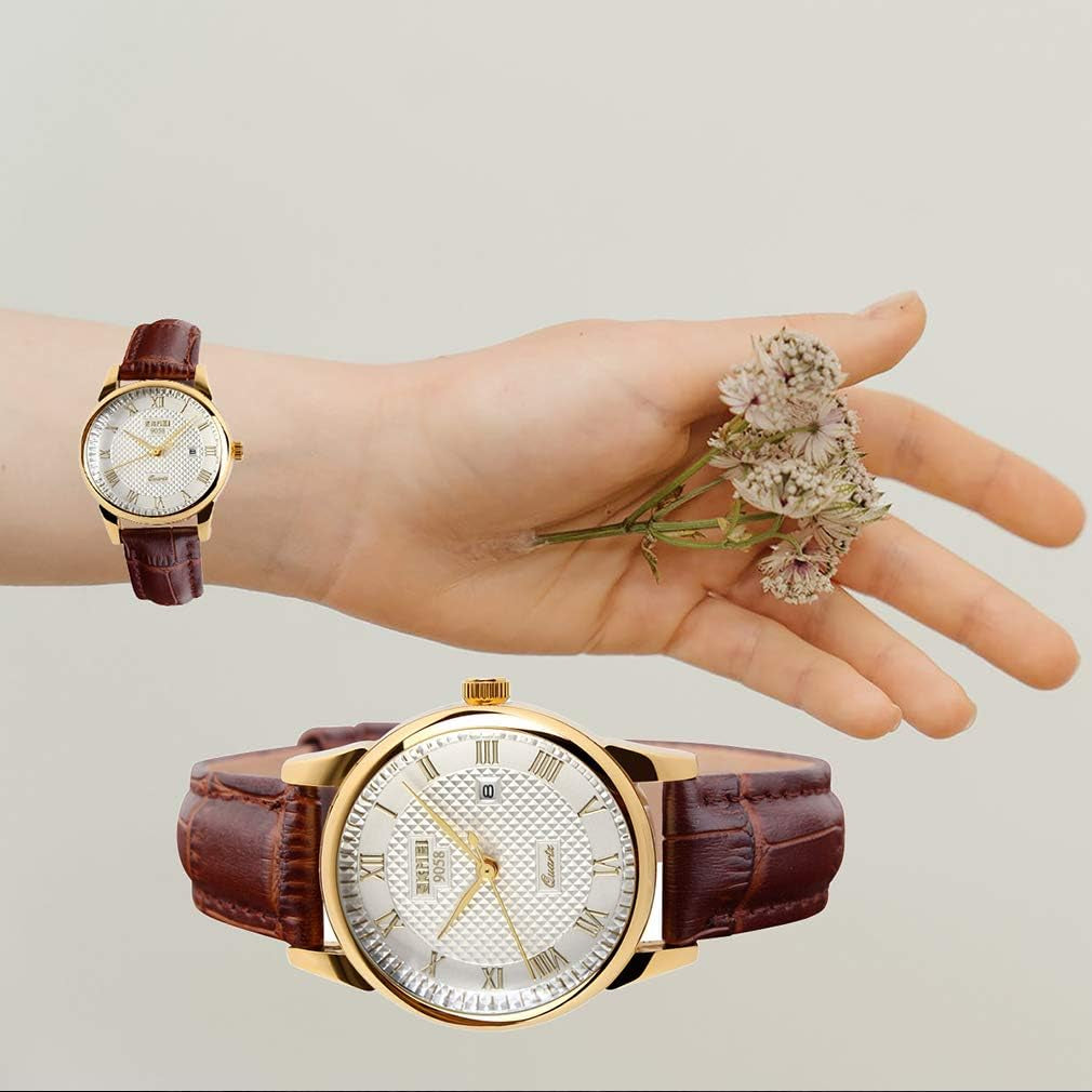 Women'S Watches for Ladies Female Black Leather Band Waterproof Fashion Casual Simple Dress Analog Day Date Business Light Wrist Watch