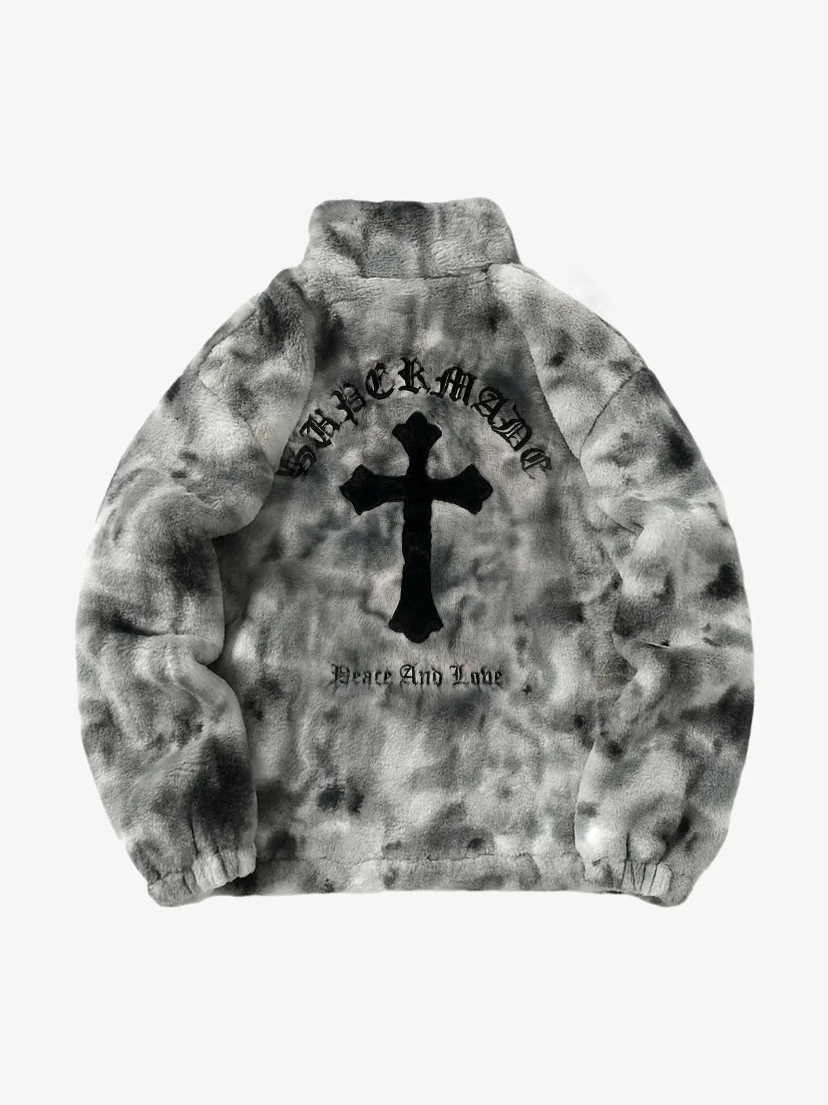 Heavy-Duty Faux Lambswool Tie-Dye Urban Jacket - 1558