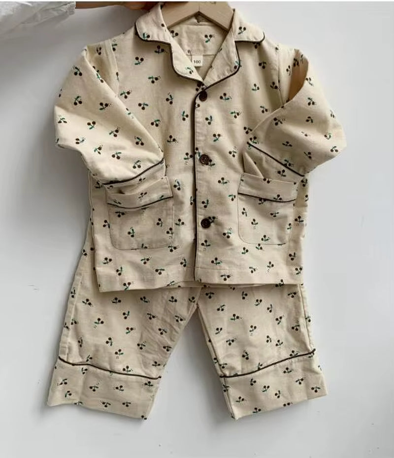 Cartoon Bear Kids Pajama Sets Children'S Clothing Cotton Pajama Set for Boys Girls Spring Autumn Home Clothing Two-Piece Set